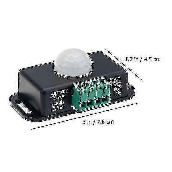 2pcs Infrared Sensor 12-24v Motion Sensor Pir Controller Timer Light Switch