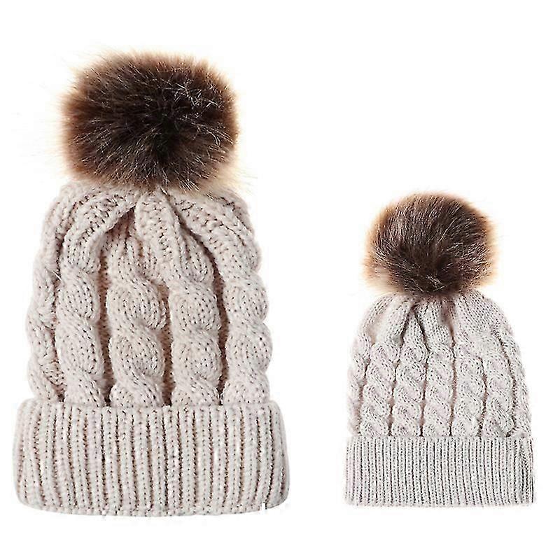 Outdoor bayanlar kışlık termal örme yün bükümlü kayak şapkası (bej)1 adet