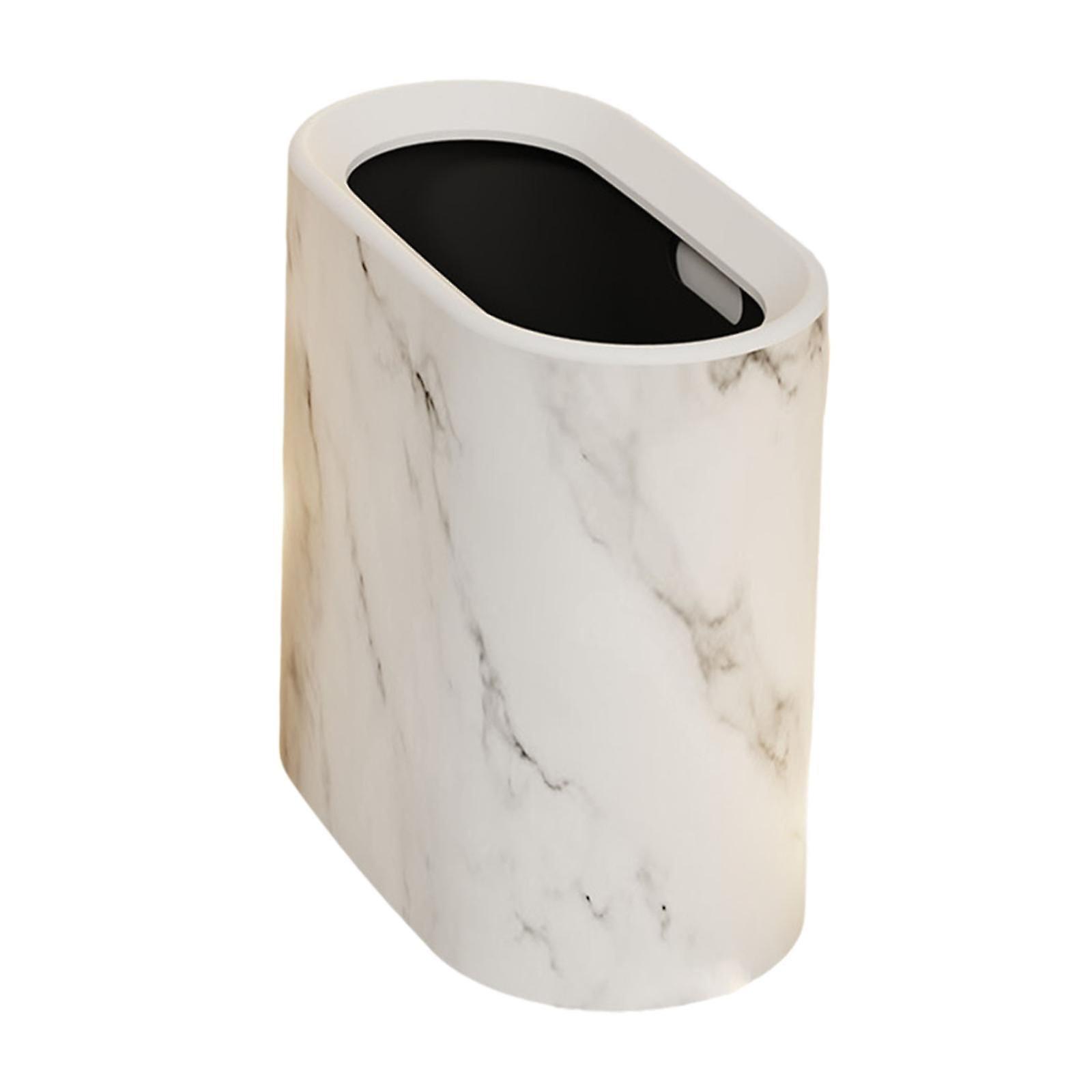 Open Top Trash Can Portable Multipurpose Wastebasket Double Layers Trash Bin White