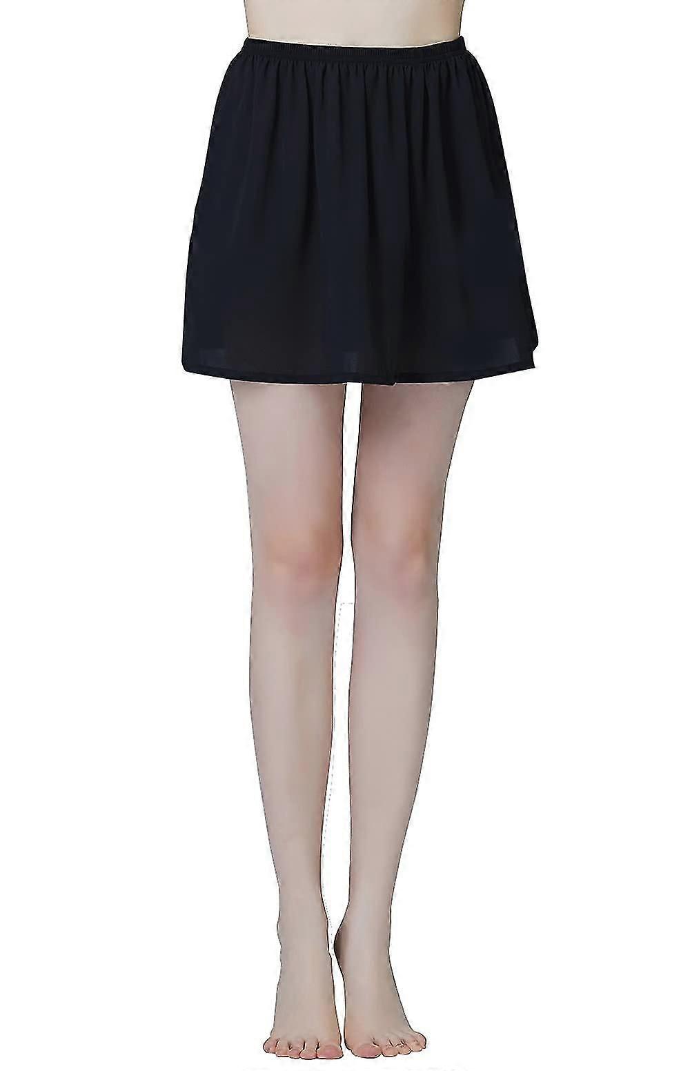 Women's Half Slip Lightweight Cooling Underskirt Elastic Waist Anti-static Non-stick Leg Petticoat