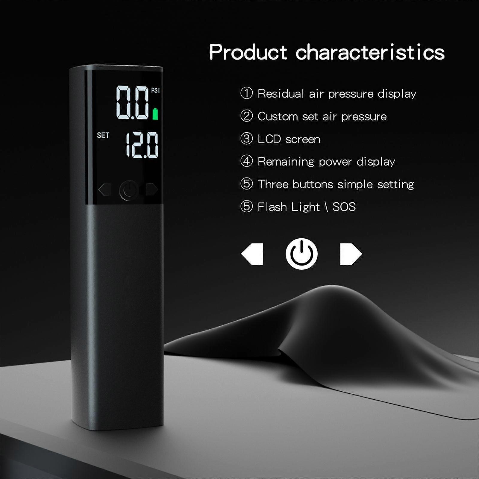 مضخة كرة هواء كهربائية ، مضخة كروية محمولة قابلة لإعادة الشحن مع شاشة LCD LED ضوء 12 رطل لكل بوصة مربعة مضخة هواء صغيرة لكرة السلة كرة القدم الكرة الطائرة الرجبي السباحة