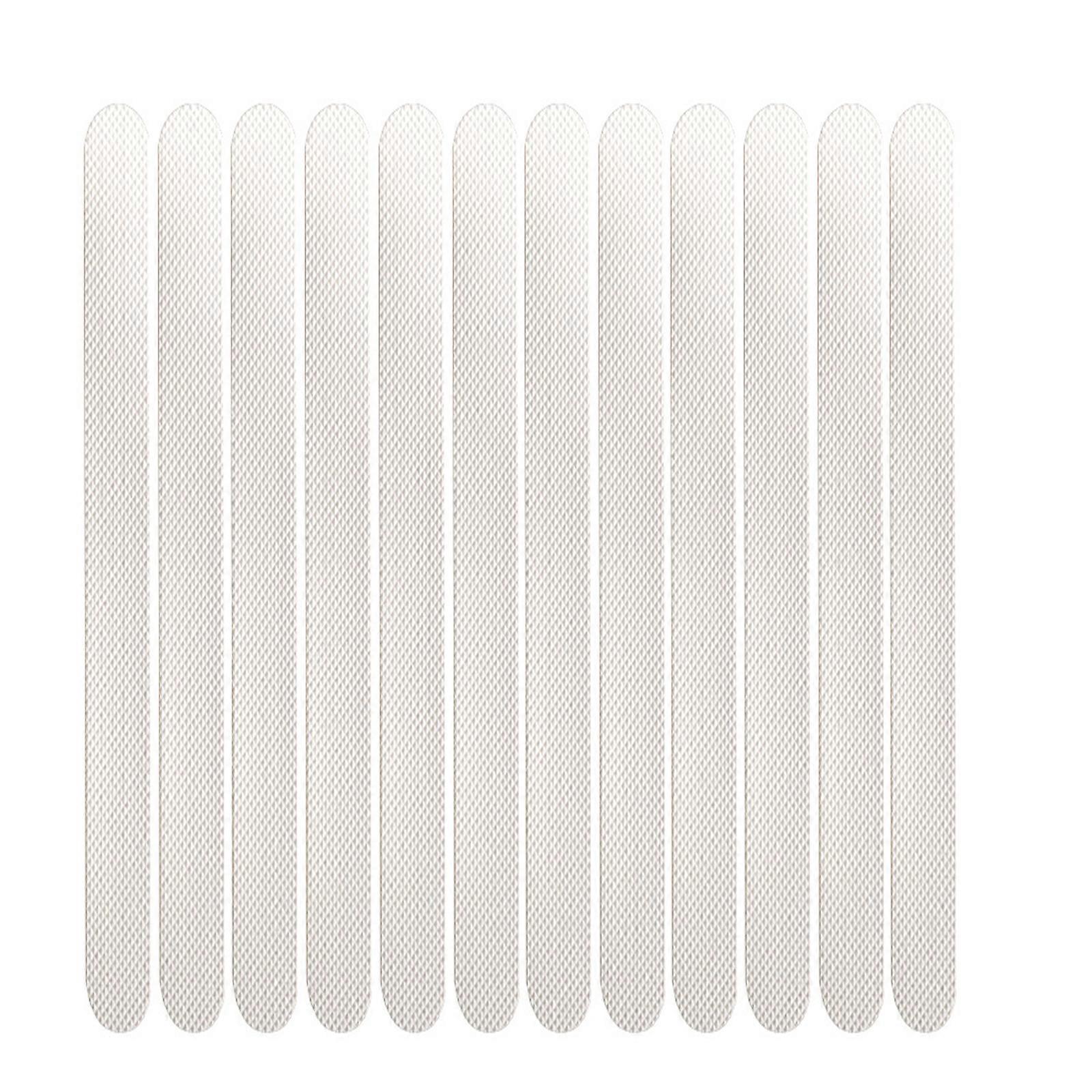 12Pcs/Pack Non Slip Bathtub Stickers Clear Transparent Textured Anti Slip Safety Shower Strips Treads Tape for Stairs  White