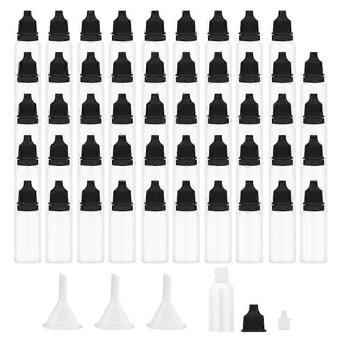 50pcs Small Empty Squeeze Dropper Bottles Plastic Thin Tip Dropper Bottles 15ml Portable Squeezable