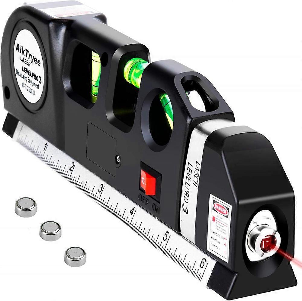Laser Level Line Tool, Multipurpose Laser Level Kit Standard Cross Line Laser leveler Beam Tool with Metric Rulers 8ft/2.5M for Picture Hanging cabin