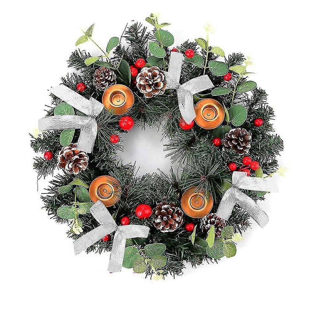 Coroană de Advent 12-inch Advent Lumânare Holder Ring Coroană artificială de Crăciun