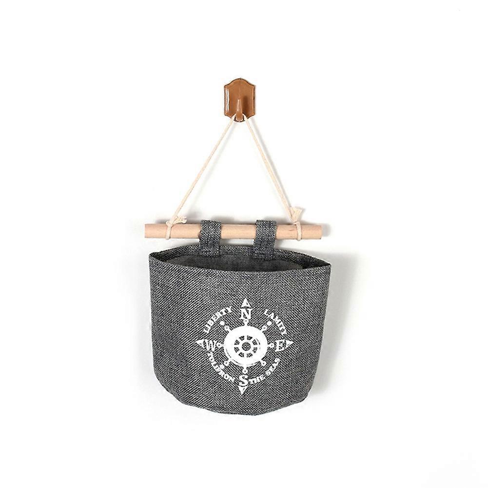 Cotton and Linen Material Wall Door Hanging Storage Bag Storage Container 4 Pockets Small Pouch