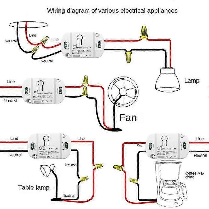 Tuya Wifi Smart Switch 10A Wireless Timer Smart Home LED Light Smart Life APP Voice Control Automation Module