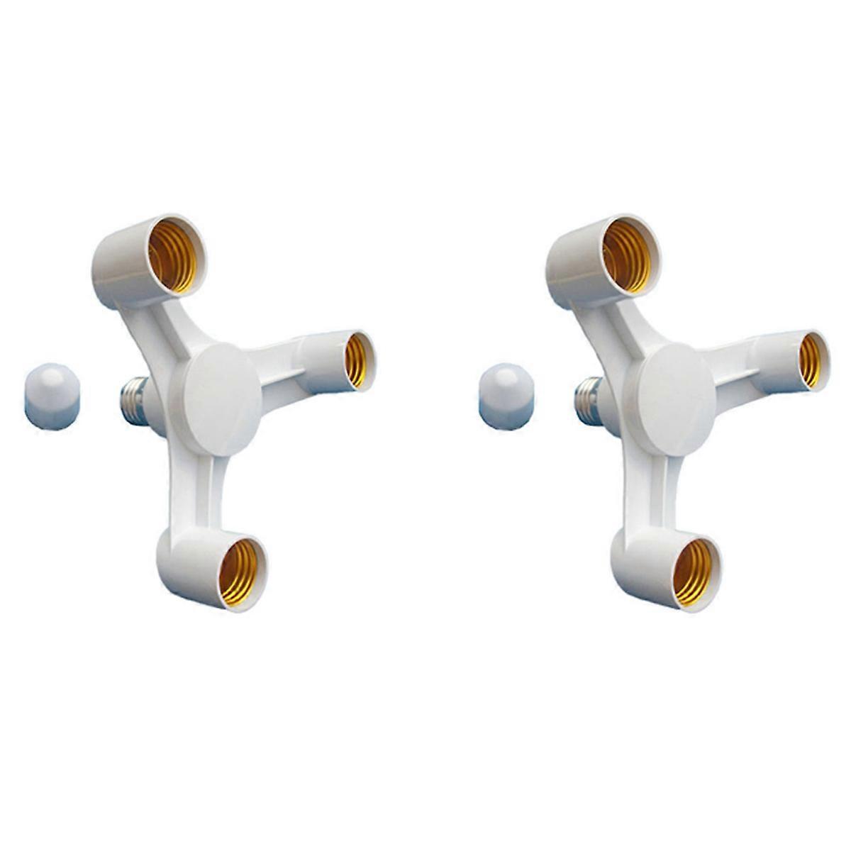 2X 3In1 E27 to E27 Extended LED Lamp Bulbs Socket Splitter Adapter Holder High Quality for Photo St