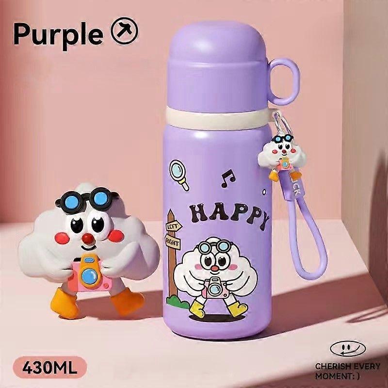 14 oz Insulated Water Bottle,Vacuum Insulated 304 Stainless Steel Reusable Sports Bottle-Purple