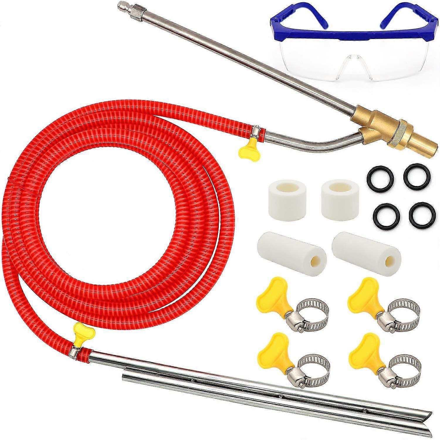 Pressure Washer Sandblasting Kit, 5000 PSI Wet Sandblaster Attachment, with Replacement Nozzle, 1/4 Inch Disconnect Sandblasting -GSL