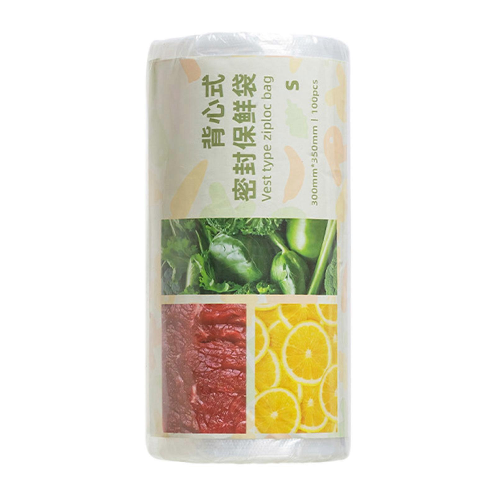 100Pieces Vest Style Durable And Reusable Freshness Bags For Organizing Food On Trip And Storing In The Kitchens small