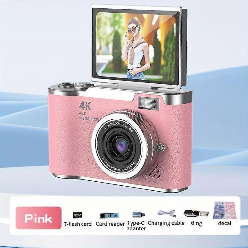 Digital Camera 4K Hd Digital Camera Hd Selfie Vlog Pink