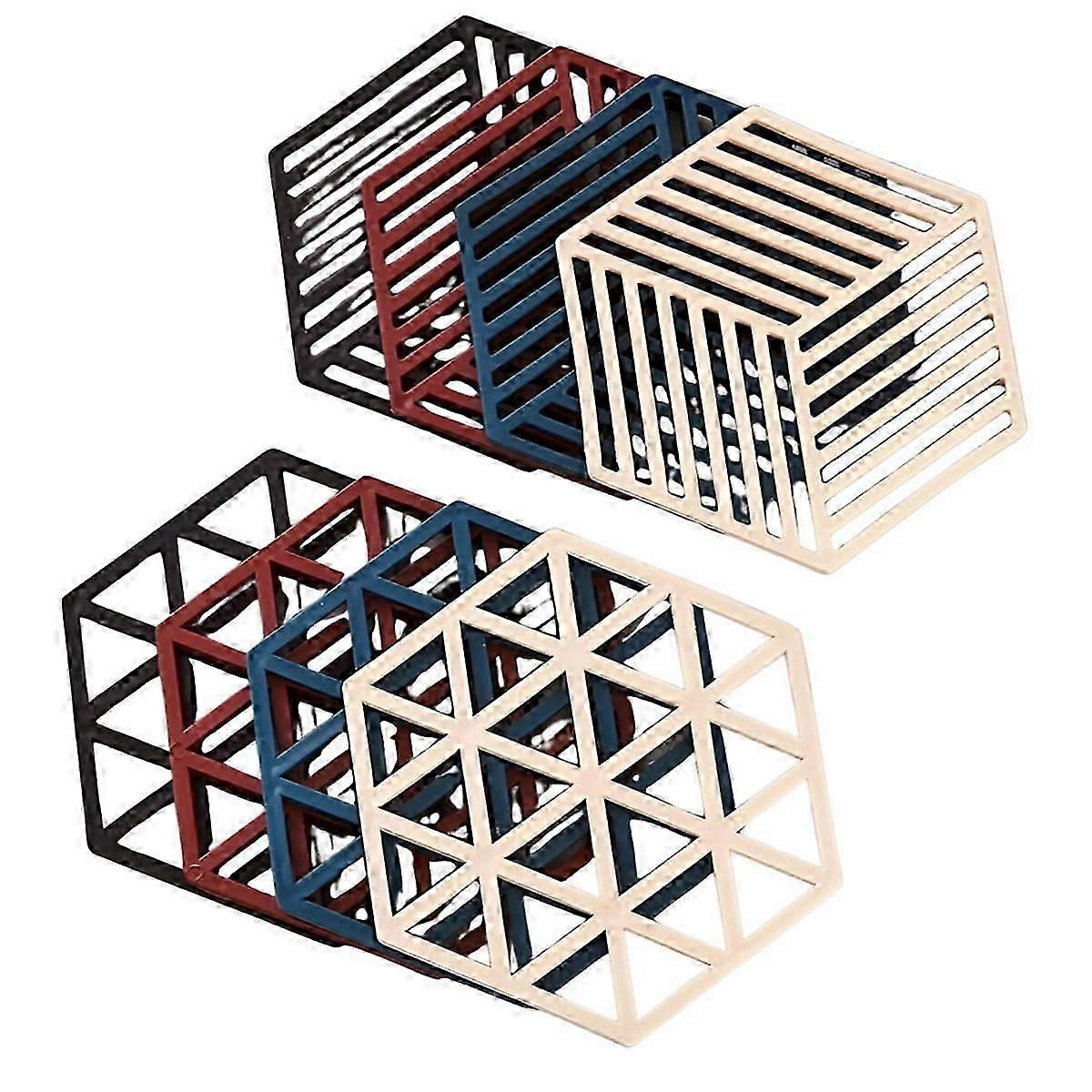 Hexagonal Grid Heat- Pot Mats Hexagonal Table Insulation Mats Silicone Pot Mats and Coasters