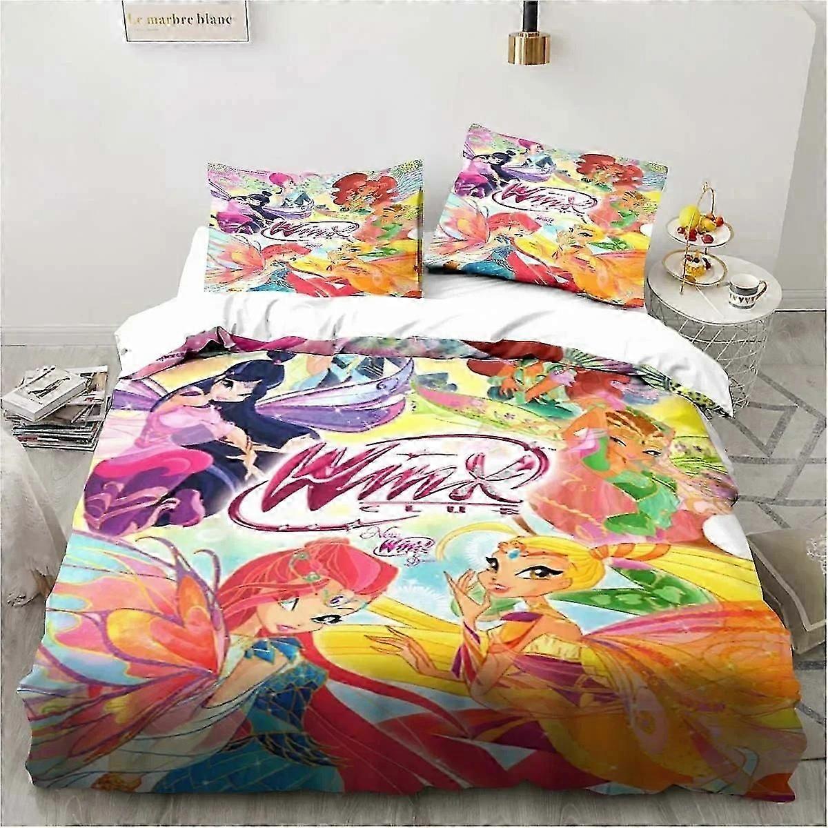 o923 Lakan Winx Saga Club Sängkläder Set Påslakan Påslakan Påslakan Örngott Storlek Pojkar Vuxen Sängkläder Set Lakan fVV923