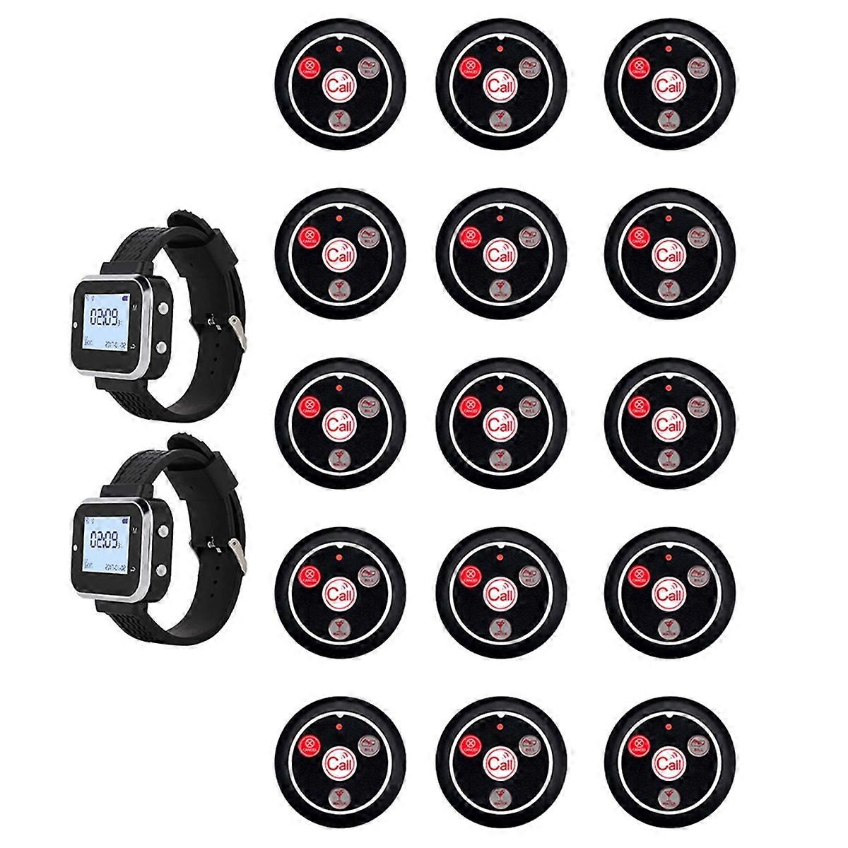 Cafe Waiter Service Buzzer 15 Table Call Button Transmitter 2 Watch Waiter Pager Wireless Calling S