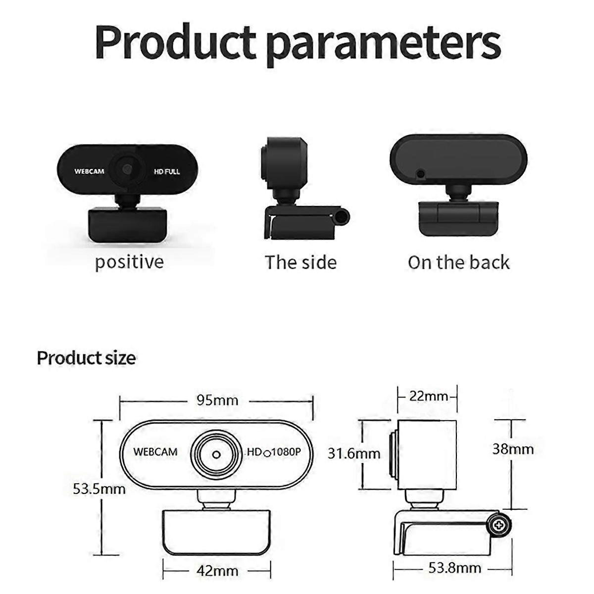 Webcam 1080p Mini Camera Camera PC Laptop Video Recording Camera
