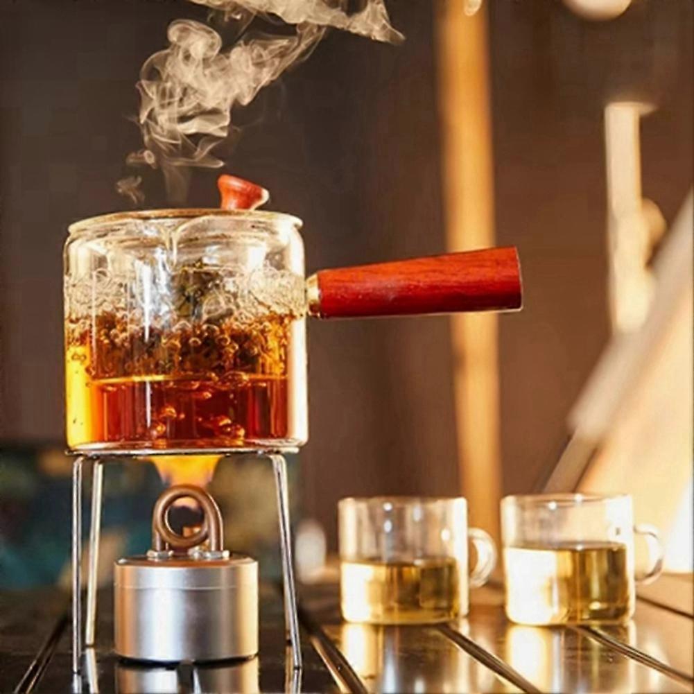 Mini Alcohol Stove Outdoor Portable Solid Shell Silver