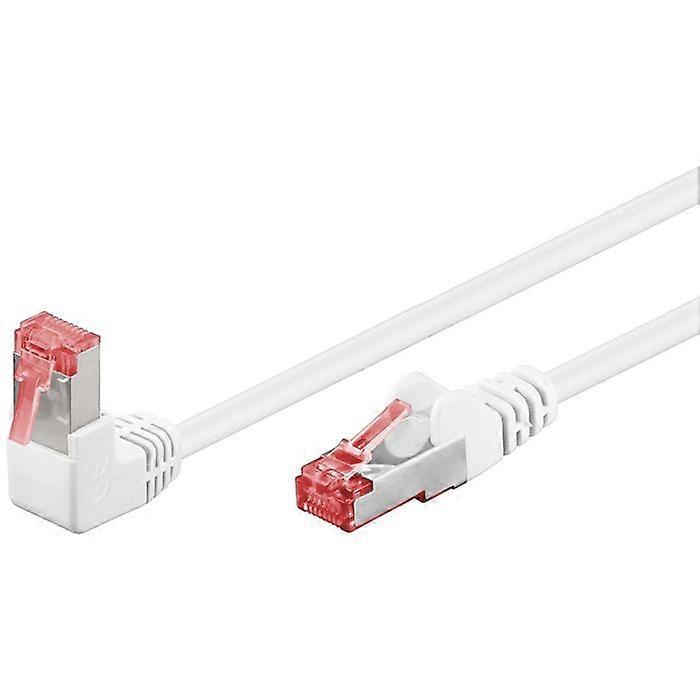 GOOBAY Shielded Cat6 Ethernet Cable 3m White 1x Right Angle RJ45