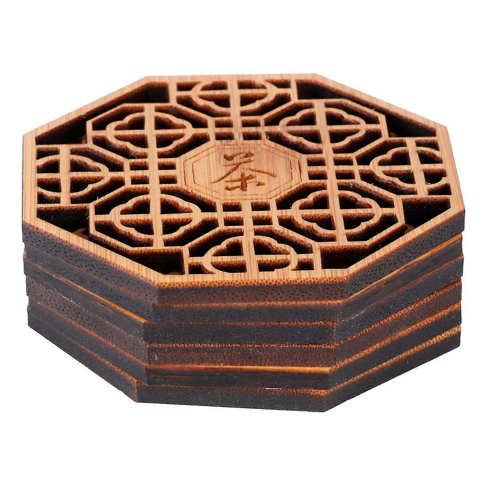 6pcs bamboo tea coasters heat insulation pads coasters - Tea Rhythm Coasters