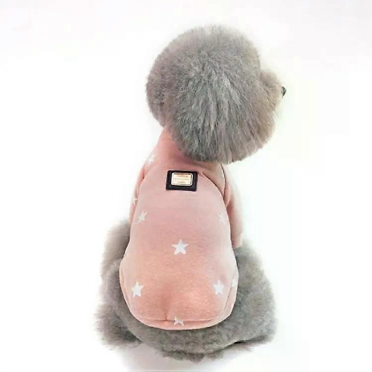 Pet Sweater-Warm Five-Pointed Star Pattern,M Pink,Pink,M