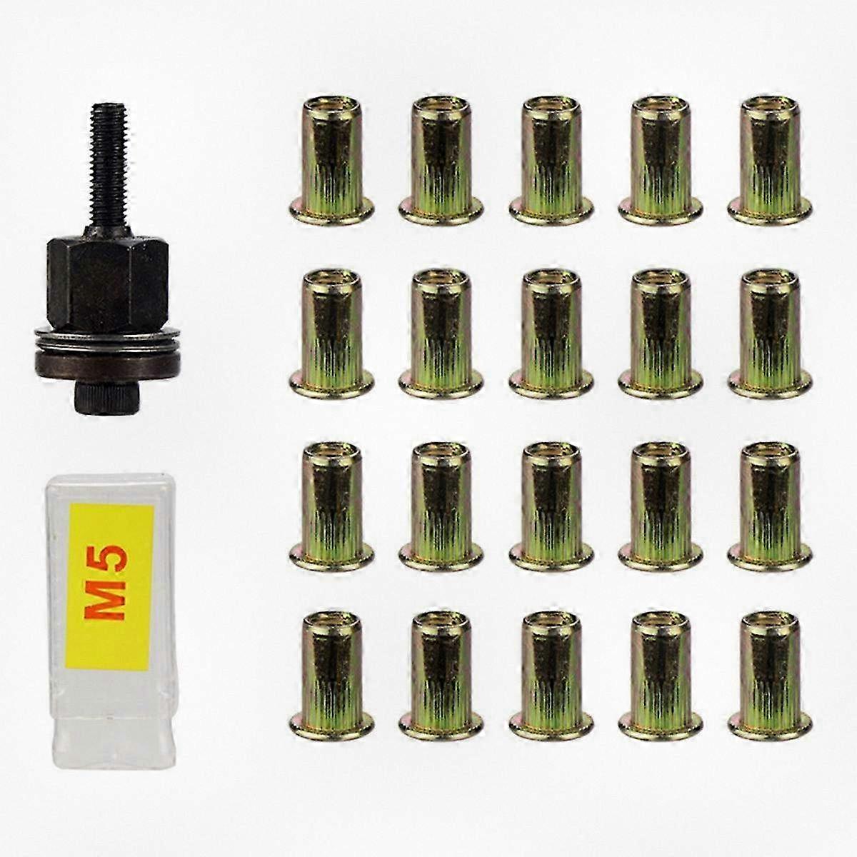 21-Piece Hand Rivet Nut Tool Set for Easy Manual Installation of M5 Rivnuts
