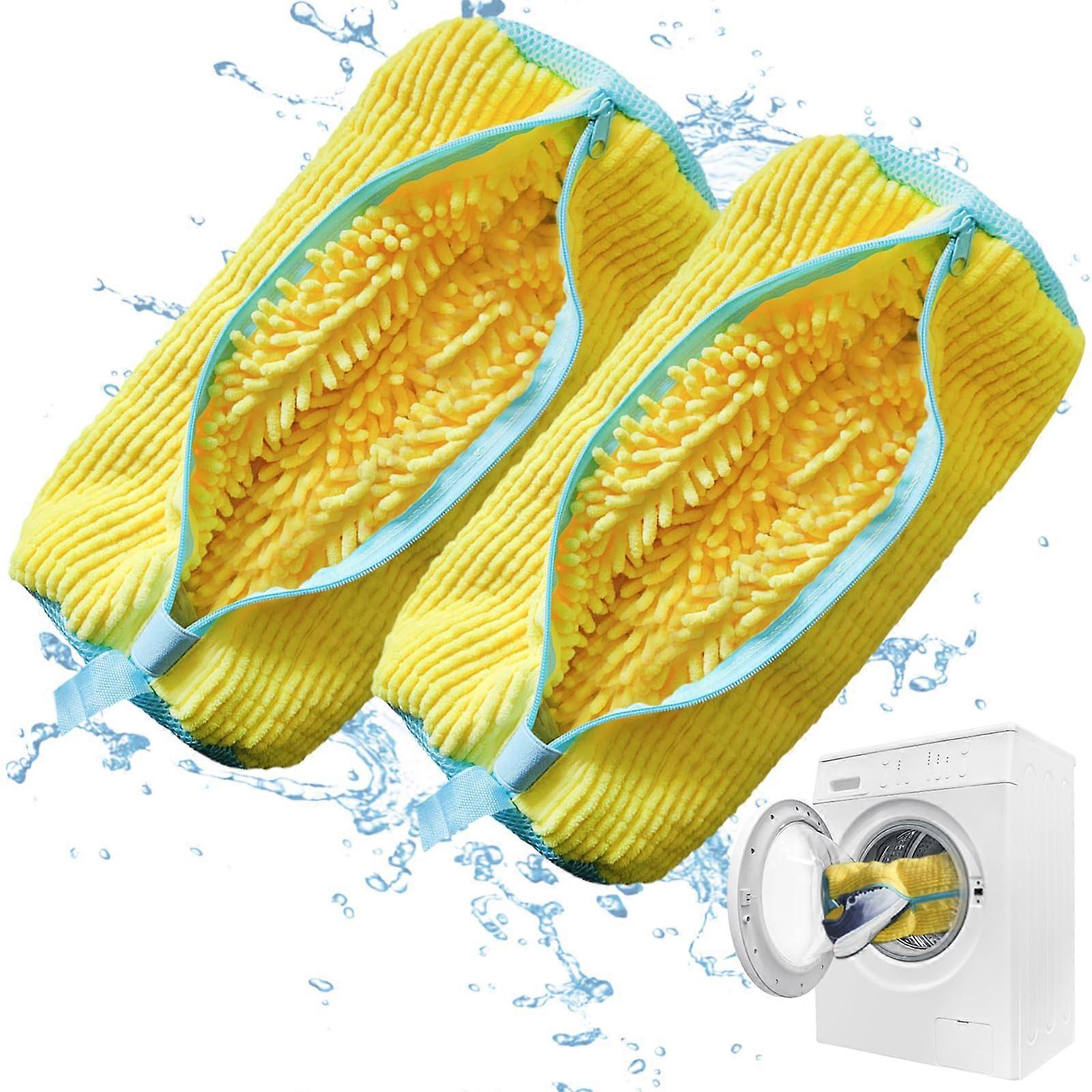 Shoe Cleaning Bag 2Pcs, Durable Zipper Laundry Bag for All Shoe Types, Reusable Washing Machine Compatible