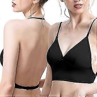 Low Back Bras For Women Wire-free U-shaped Backless Bra With Spaghetti Strap Convertible Sleep Bralette U