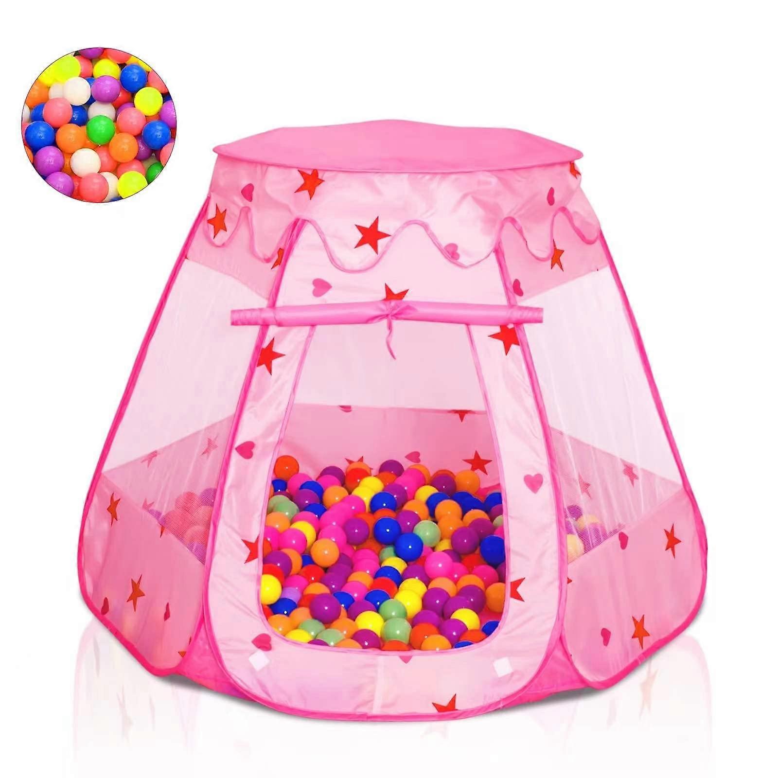 Baby Ball Pit for Toddlers with 50 Soft Balls, Indoor Play Tent for Girls, Safe Portable Playhouse for Walking Kids