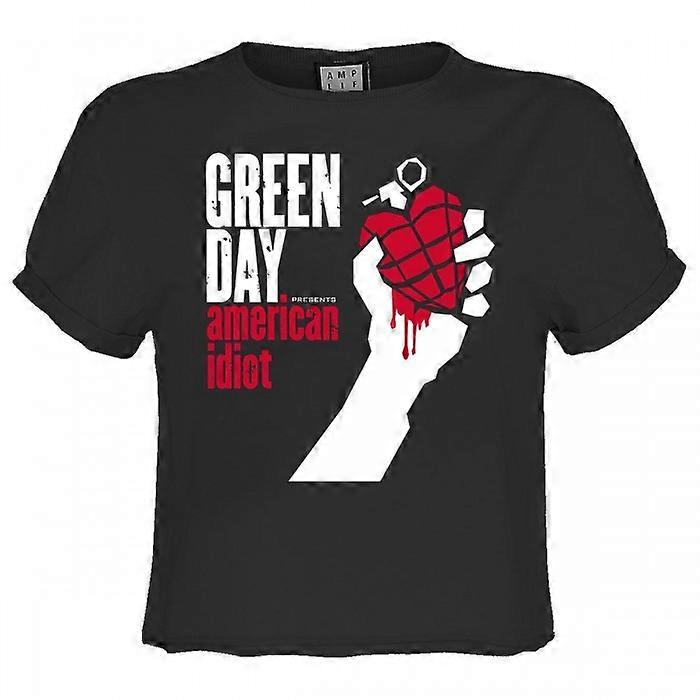 Amplified Womens/Ladies American Idiot Green Day Crop T-Shirt