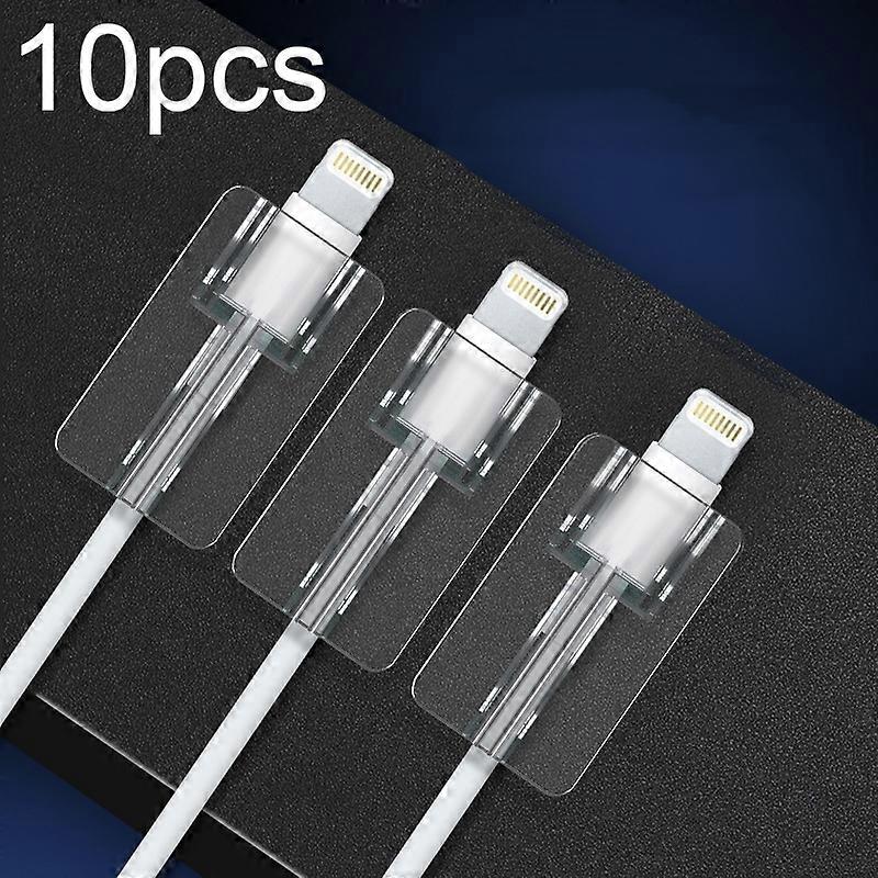 10pcs Square Transparent Data Cable Protective Sleeve Durable Break-Resistant Cable Winder