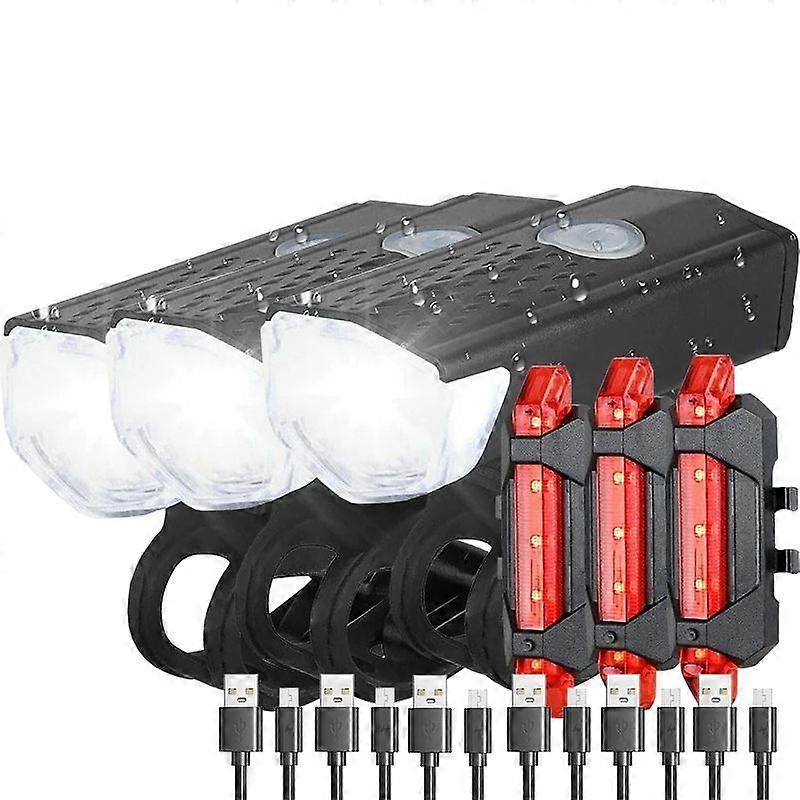 Rechargeable Bike Light Set, Front and Rear MTB Lamp, Bicycle Accessories, Cycling Light with Various Lighting Modes