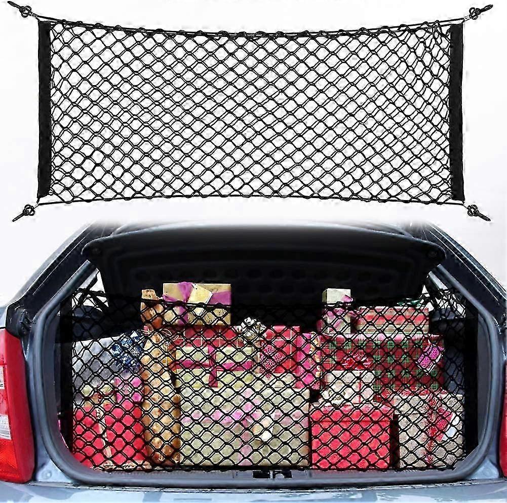 90x40cm Universal Elastic Nylon Car Cargo Net, Fixed Luggage Net, Car Trunk Storage Rack, Luggage Rack Hook Pocket