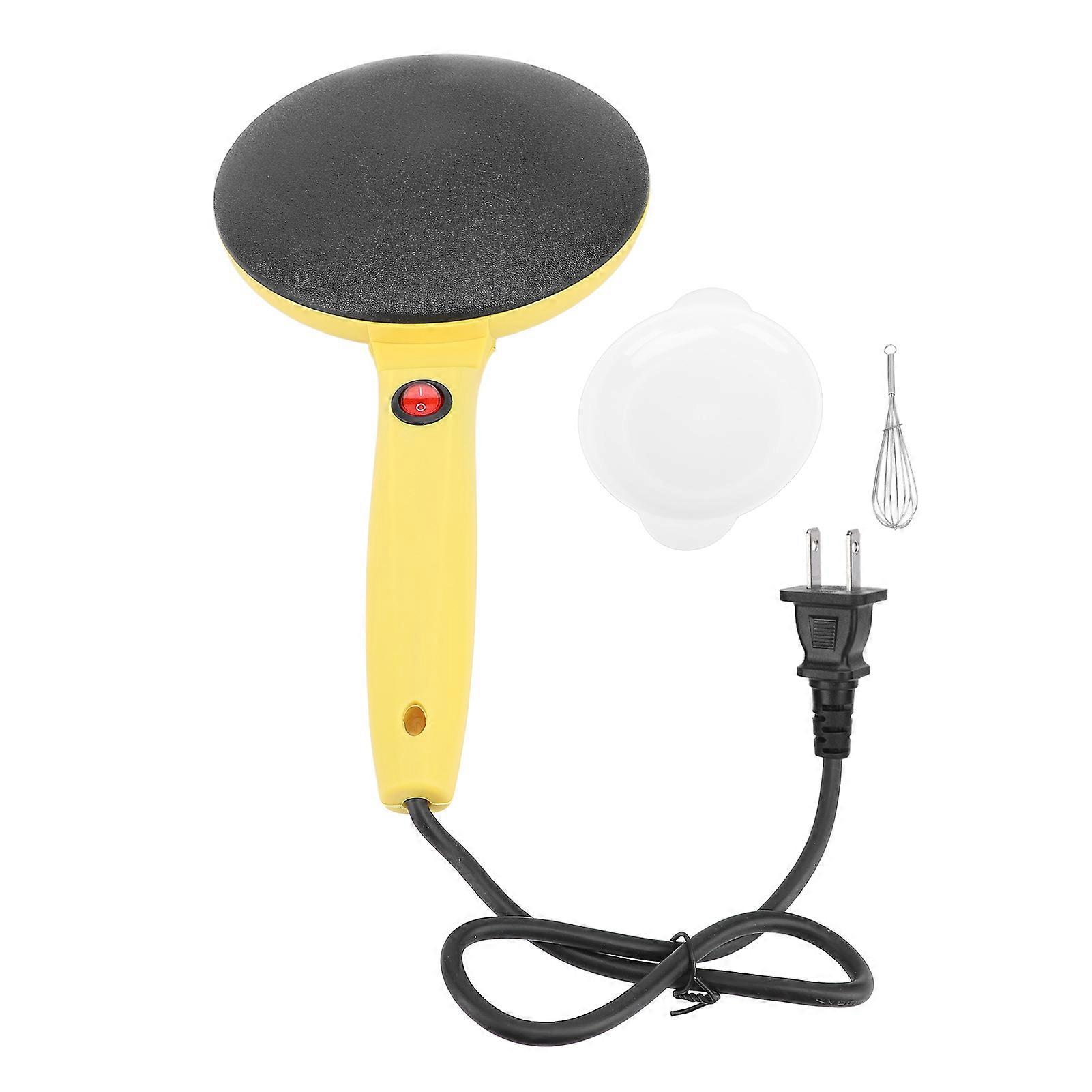Yellow 8 Inch Portable Maker Nonstick Automatic Temperature Control Electric Crepe Pan for Pancakes Omelets