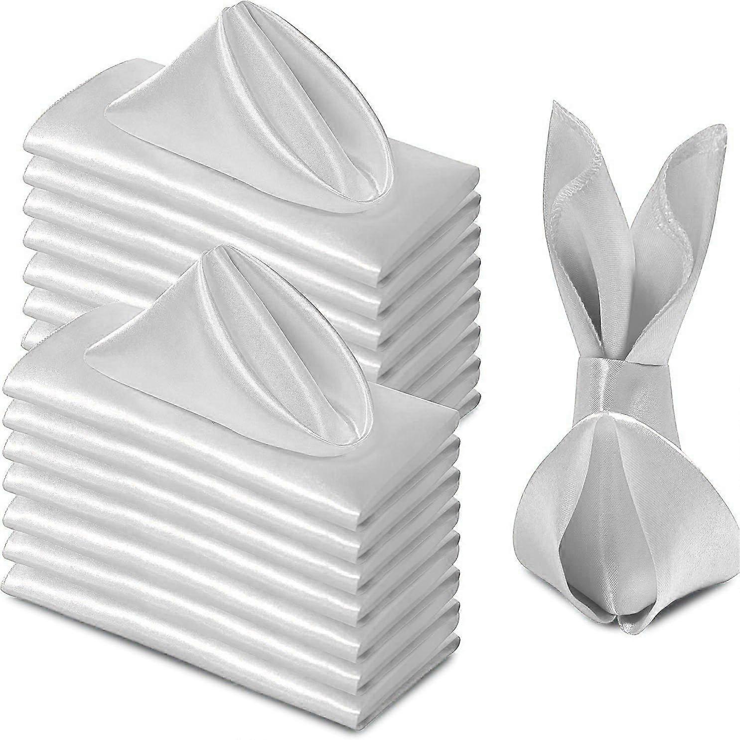 Gladde, zachte zijden stoffen servetten, elegant, luxueus, vierkant 43 x 43 cm, 15 stuks premium kwaliteit