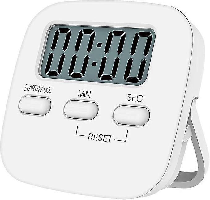 Magnetic Kitchen Timer with Large LCD Display, with Stopwatch, Loud Alarm and Countdown, White