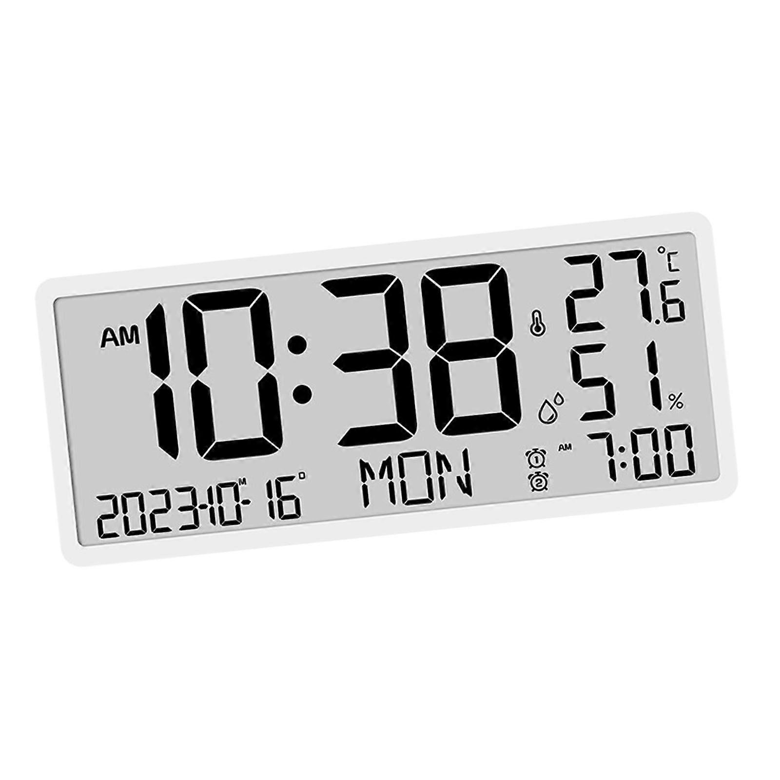 Electronic Alarm Clock Digital Clock Temperature Humidity Display Desk Clock