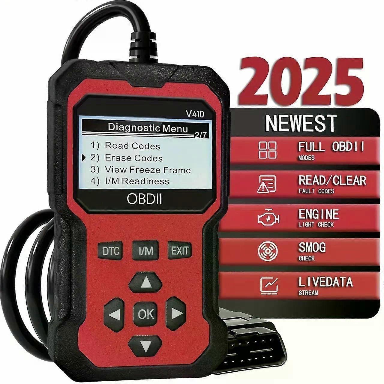 Enhanced Universal Obd Ii Scanner Car Engine Fault Code Reader Can Diagnostic Scan Tool, Read and Clear Error Codes for 1996 or
