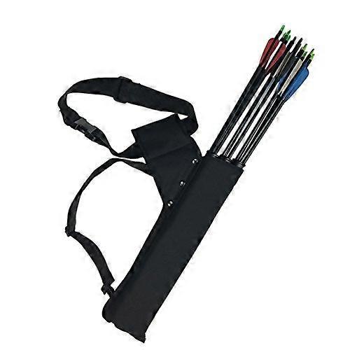 Archery Quiver 3 Tube Black Camo Waist Arrow Bag with Adjustable Belt for Hunting and Training Carrying Arrows