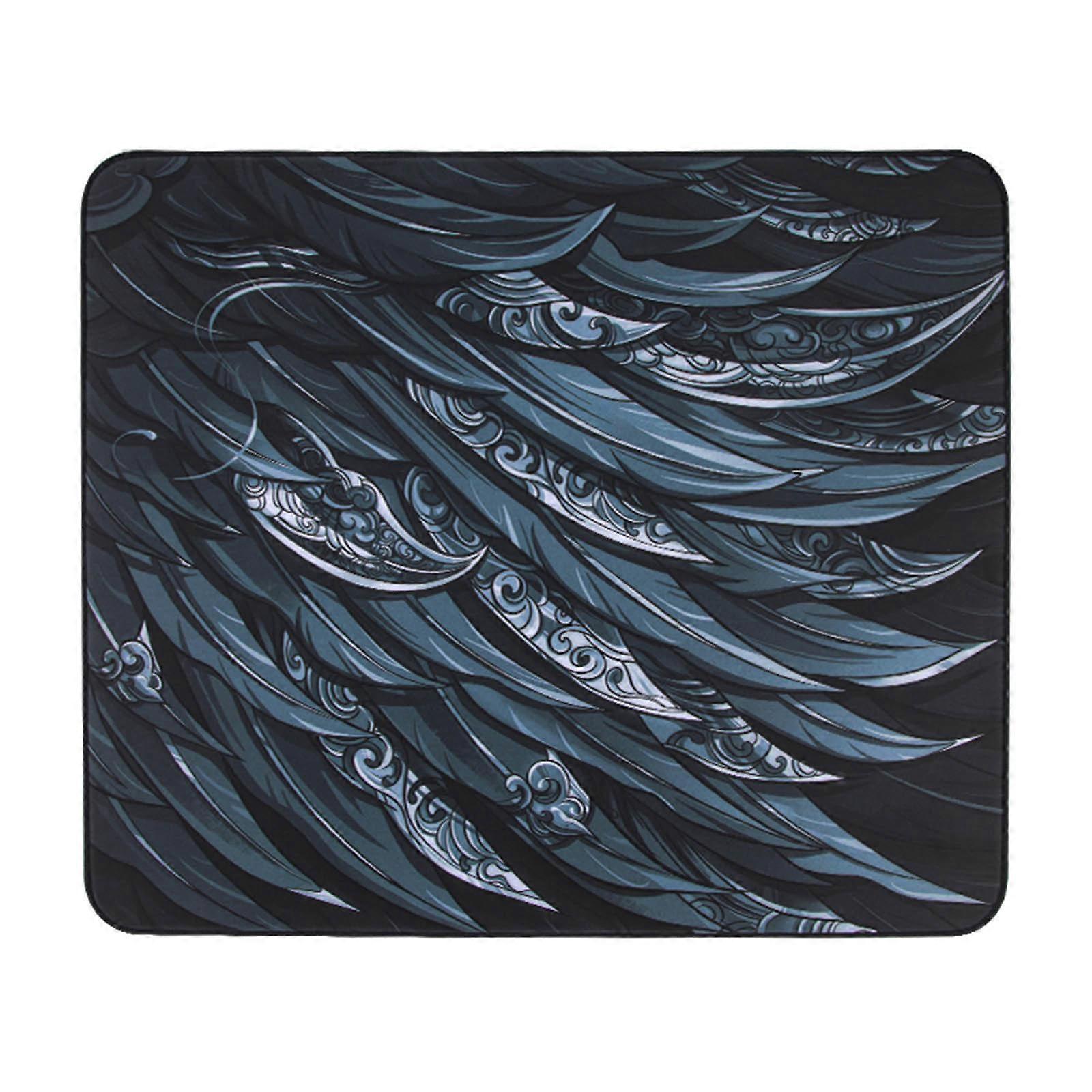 Large Gaming Mouse Pad with Non-Stitched Edges, Extended Mousepad Polyester Woven Fabric Non-Slip Base 14.17x11.81in