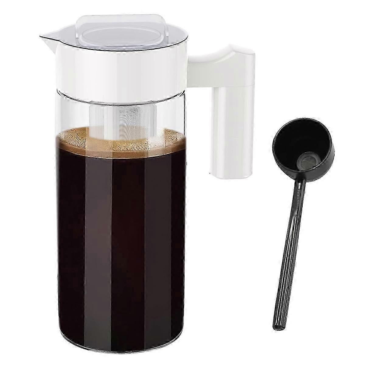 40 Oz Glass Cold Brew Coffee Maker with Reusable Mesh Filter, Iced Coffee Pitcher Jug for Home