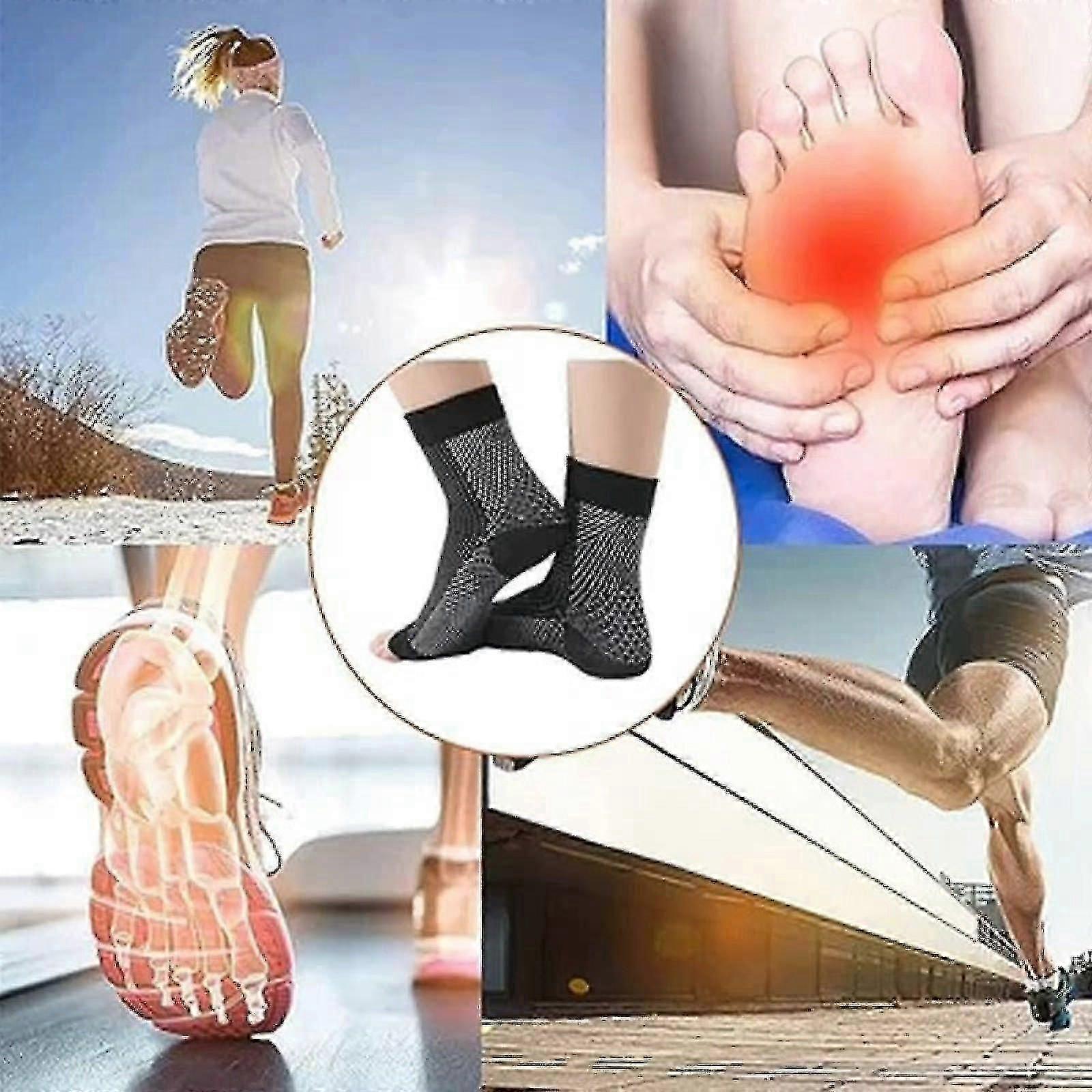 Neuropathy Socks For Women And Men, 3 Pairs Soothe Relief Compression Socks, Ankle Brace For Plantar Fasciitis Sleeve Soothe(s/m)