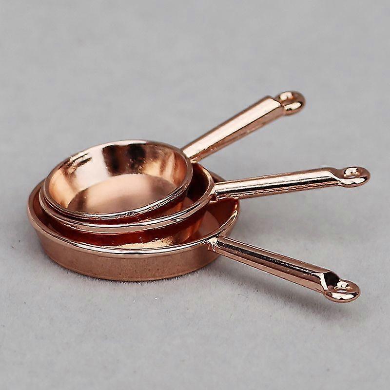 1세트 1:12 인형의 집 미니어처 프라이팬 캐서롤 금속 조리기구 주방 장식