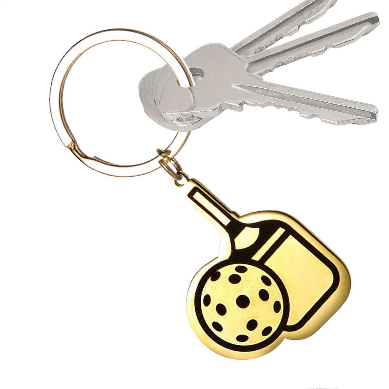 Pickleball Racket Keychain, Pickleball Keyring, Stainless Steel Handbag Keychain