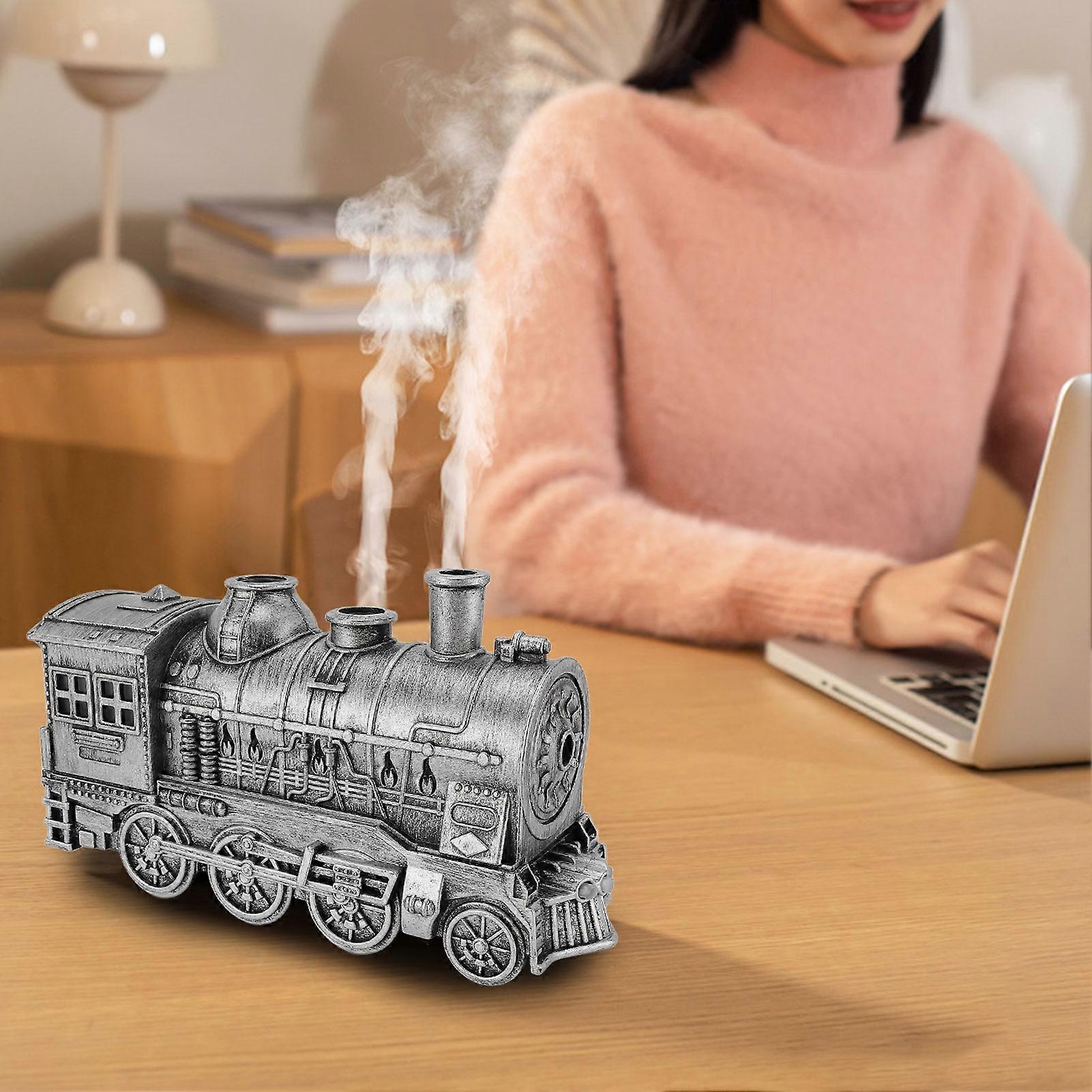Essential Oil Diffuser 300ml Train Shape 2 Light Modes Quiet Aromatherapy Cool Mist Humidifier with Timer Remote Control for Bedroom Office US Plug 