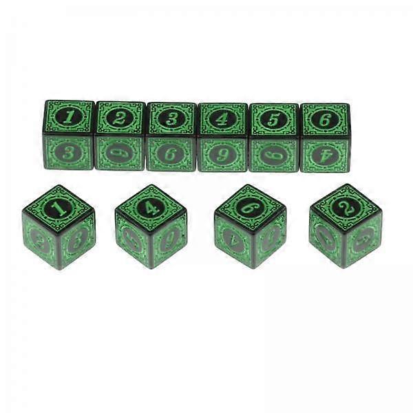 4-10pack 10xMulti Sided Acrylic Dices for Table Board Role Playing Game Green