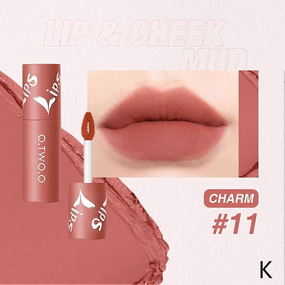 11#(K)$O.TWO.O lip mud matte matte lip and cheek dual-use blush lipstick air lip glaze non-stick cup lip gloss