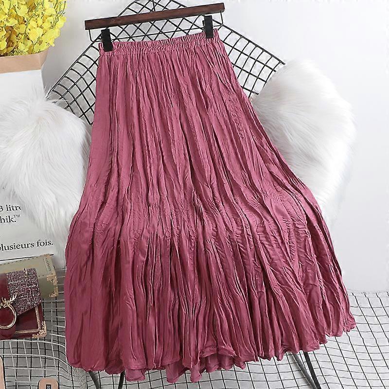 Őszi és téli női szoknyák Koreai fodros szoknya elegáns magas derekú alsók vékony redők redős szoknya plusz méret