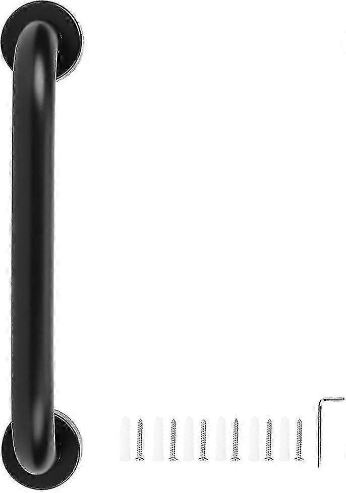 滑り止めブラックアルミニウムバスルームグラブバー30cm-バスタブ用安全手すり