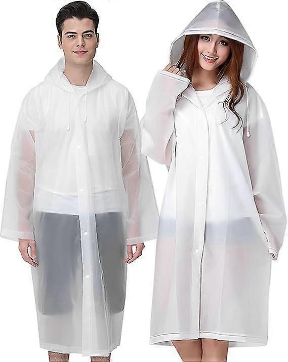 Rain Poncho Raincoats for Adults, 2 Pack Reusable Rain Jacket Rainwear with Hoods and Sleeves, Waterproof for Emergency, Outdoors, Camping, Disney