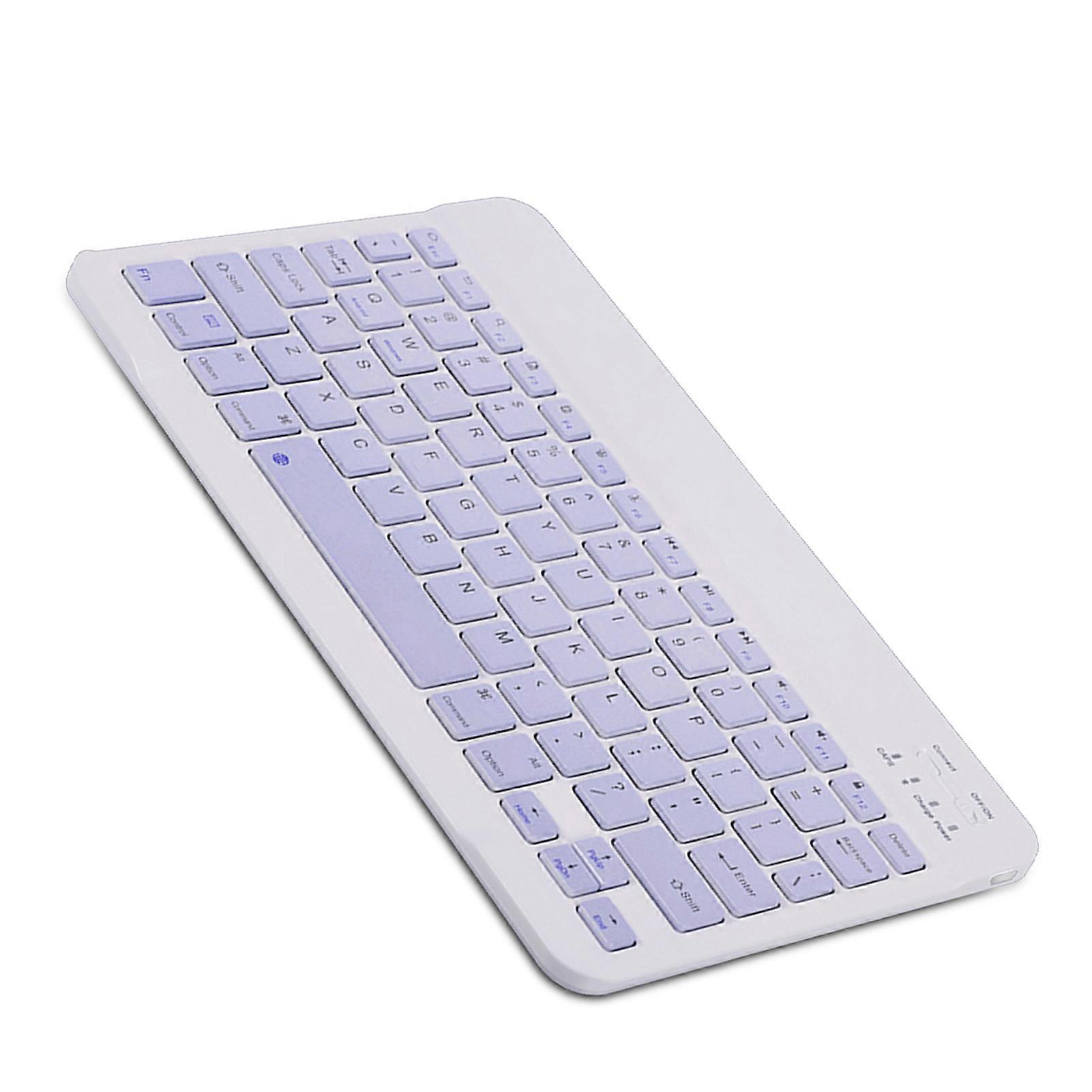 10-Inch Wireless Bluetooth Keyboard Universal for Mobile, Tablet, PC - Colorful Purple
